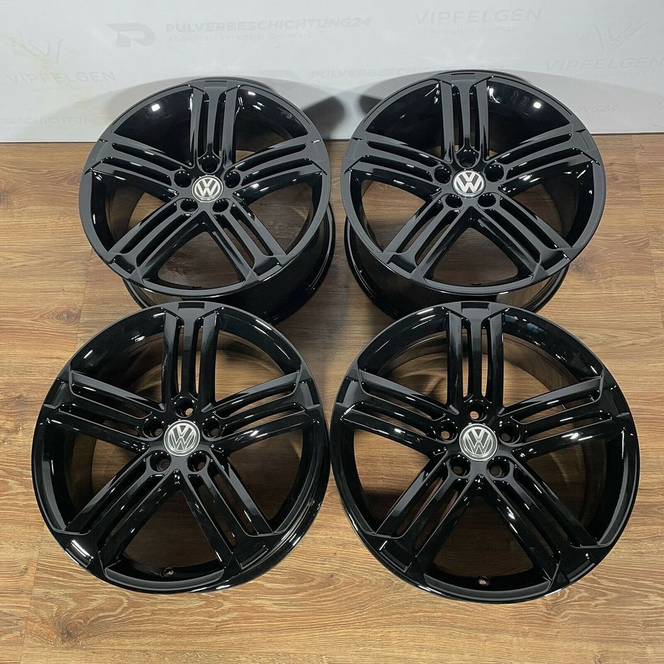 Originale 19 Zoll VW Golf 5 R GTI Talladega Alufelgen Felgen Leichtmetallfelgen schwarz glänzend